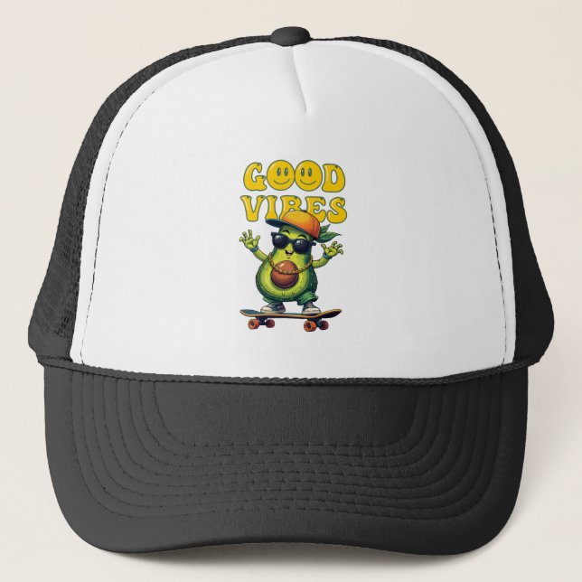 Good vibes Avocado Truckerkappe (Vorderseite)