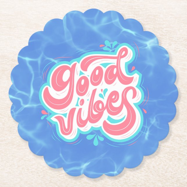 Good Vibes Beach/Pool Untersetzer (Vorderseite)