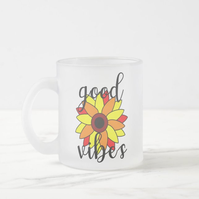 Good Vibes Blume Mattglastasse (Links)