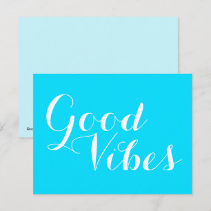 Good Vibes Bright Beautiful Blue Editable Farben Postkarte