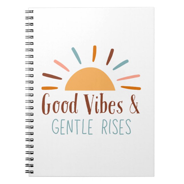 Good Vibes & Gentle Rises Boho Notebook/Journal Notizblock (Vorderseite)