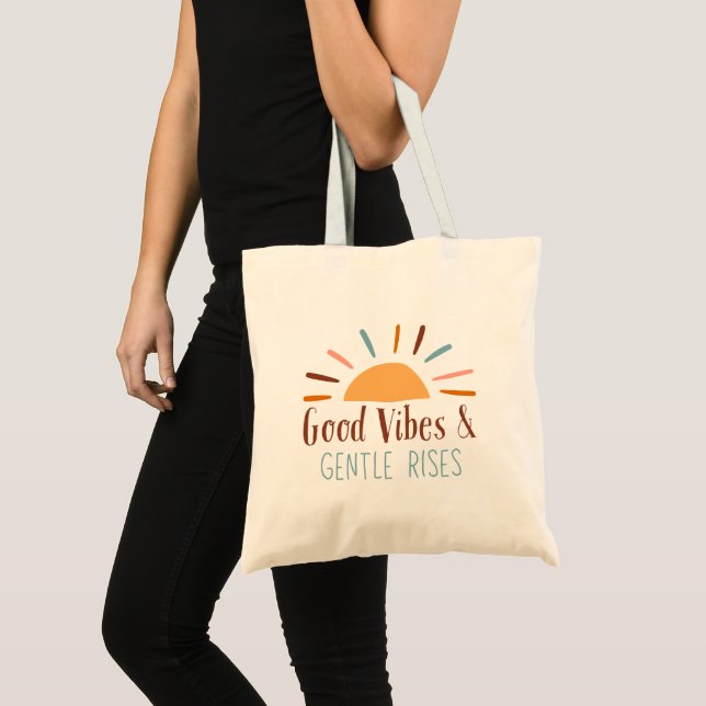 Good Vibes & Gentle Rises Boho Tote Bag Tragetasche (Vorderseite (Produkt))