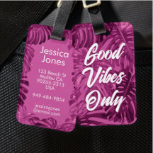 Good Vibes Girly Tropical Lila Blätter