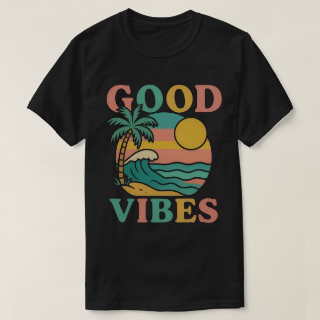 GOOD VIBES Glitter Typography T-Shirt (Design vorne)