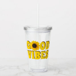 Good Vibes | Hellgelbe Sonnenblume Acryltrinkbecher