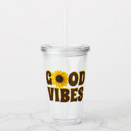 Good Vibes | Hellgelbe Sonnenblume Acryltrinkbecher