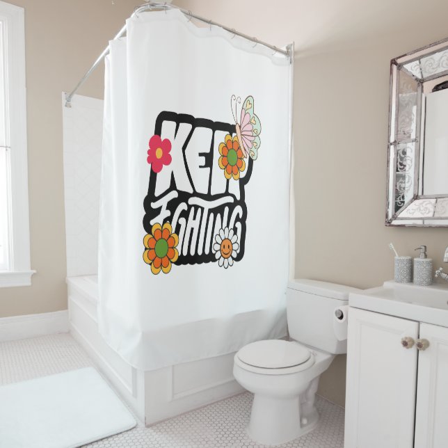 Good Vibes Illustration Typografy Duschvorhang (Beispiel)