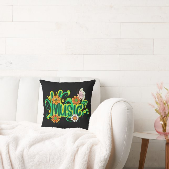 Good Vibes Illustration Typografy Kissen (Liege)