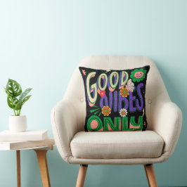Good Vibes Illustration Typografy Kissen