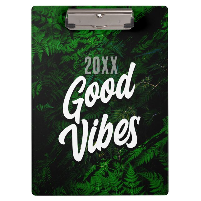 Good Vibes Jungle Green Office Style Klemmbrett (Vorderseite)