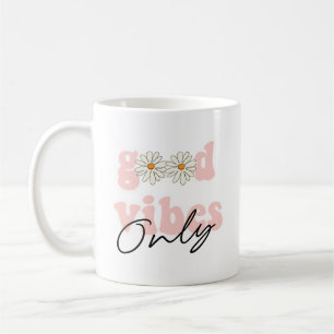 Good Vibes nur 70er Hippie Slogan Kaffeetasse