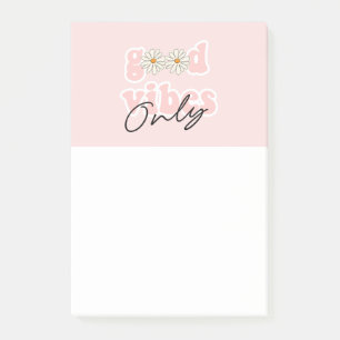 Good Vibes nur 70er Hippie Slogan Post-it Klebezettel