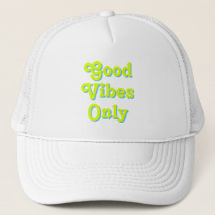 Good Vibes Nur Chartreuse grünes Licht blau weiß Truckerkappe