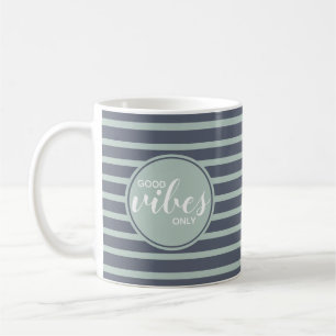 Good Vibes nur trendy Typografie Zitat Blue Green Kaffeetasse