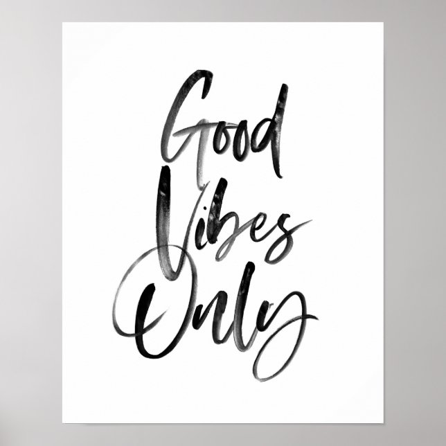Good Vibes Nur Typografie drucken Poster (Vorne)
