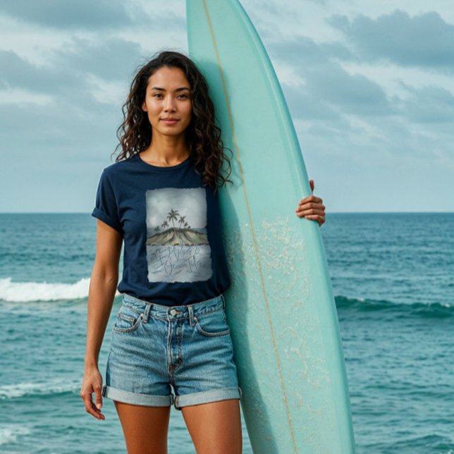 Good Vibes Ocean Tides Tropical Island Palm Trees Tri-Blend Shirt (Good Vibes Ocean Tides Tropical Island Palm Trees Tri-Blend Shirt)