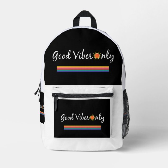 Good Vibes Only Backpack Bedruckter Rucksack (Vorderseite)