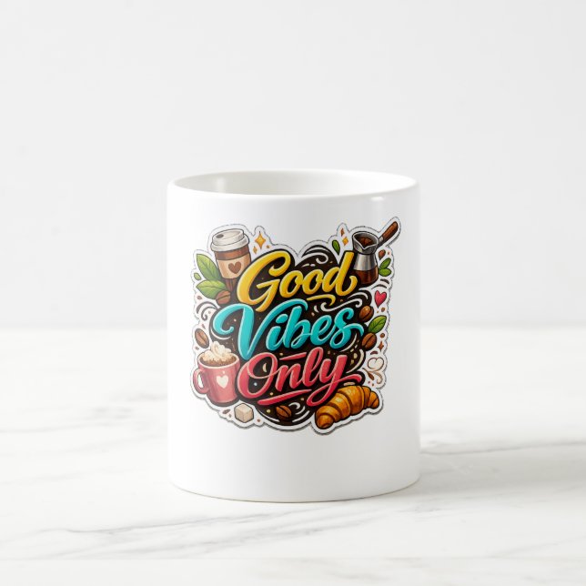 Good Vibes Only Coffee Sticker Kaffeetasse (Mittel)