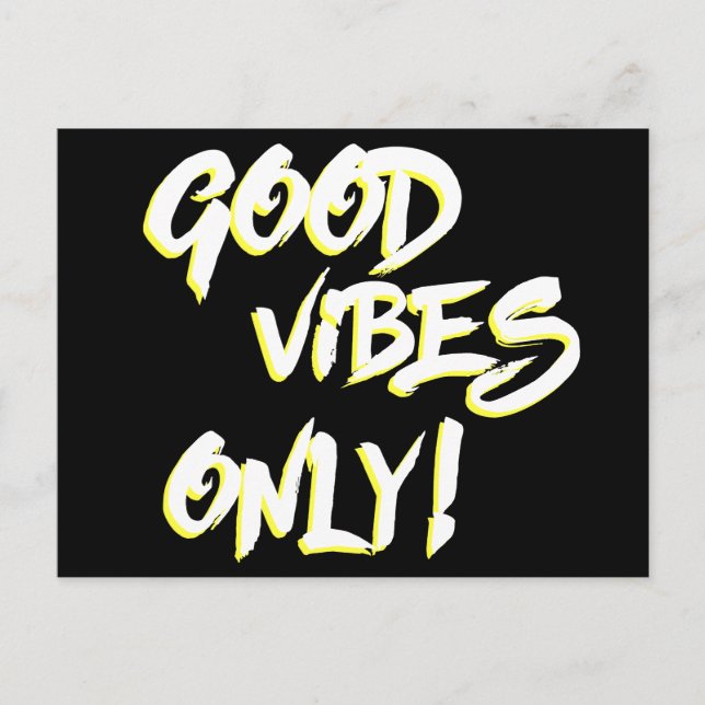 Good Vibes Only Grungy Postkarte (Vorderseite)