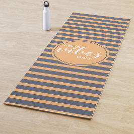 Good Vibes Only Orange & Blue Typografy Quote Yogamatte