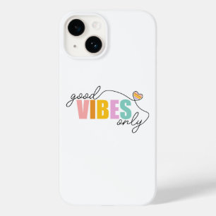 Good Vibes Only Rainbow Heart Case-Mate iPhone 14 Hülle