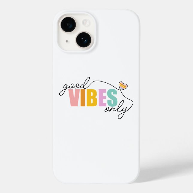 Good Vibes Only Rainbow Heart Case-Mate iPhone Hülle (Rückseite)