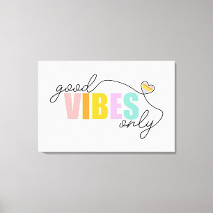 Good Vibes Only Rainbow Heart Leinwanddruck