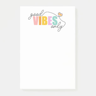 Good Vibes Only Rainbow Heart Post-it Klebezettel