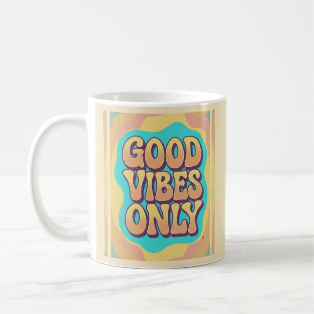 Good vibes only retro groovy style kaffeetasse (Links)