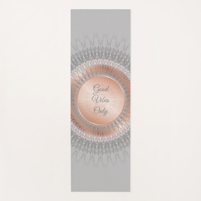 Good Vibes Only Rose Gold Mandala Yogamatte (Vorderseite)