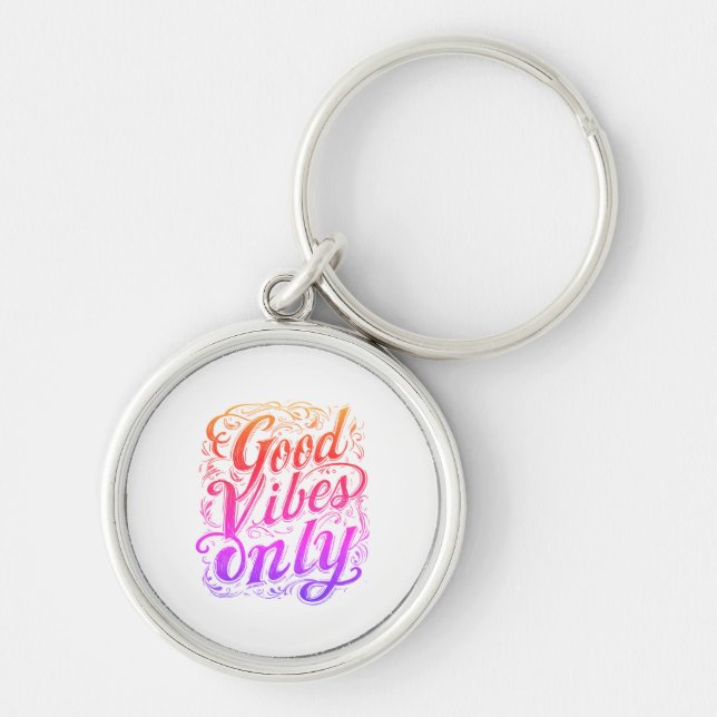 Good Vibes Only Script keychains and lanyards Schlüsselanhänger (Vorne)