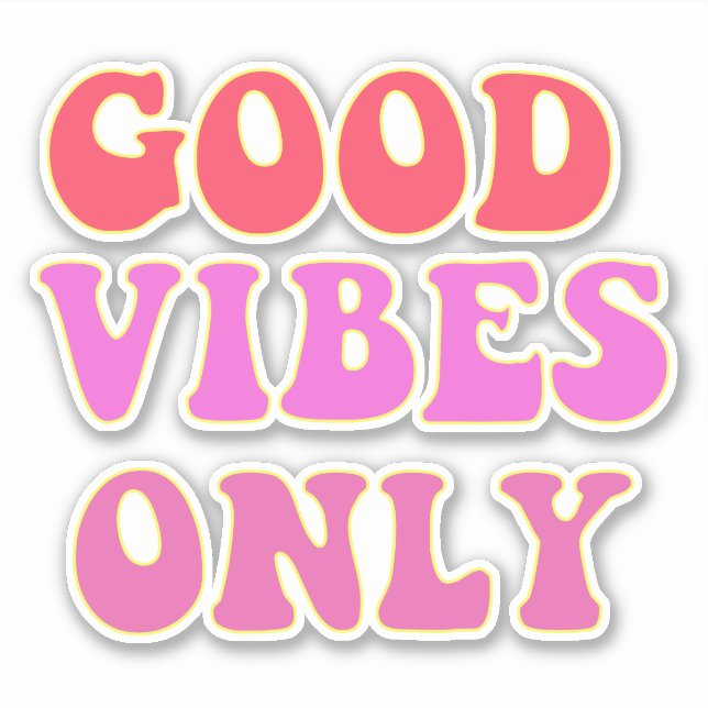 Good Vibes Only - VSCO Girls Contour Aufkleber (Vorderseite)