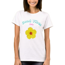 Good Vibes Only Yellow Hibiskus Art