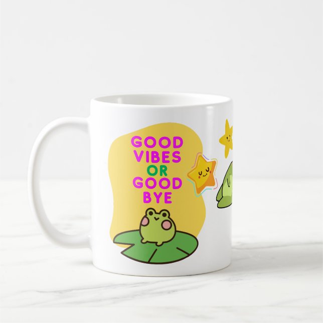 Good Vibes or Good Bye Frogs Kaffeetasse (Links)