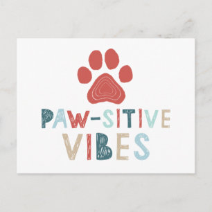 Good Vibes Positive Energie Paw-sitive Vibes Funny Postkarte