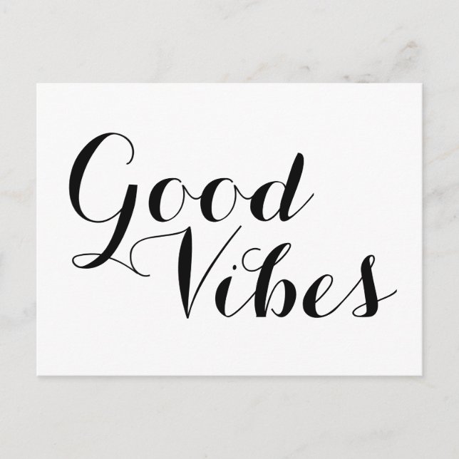 Good Vibes Positive Message Motivierend Quoting Postkarte (Vorderseite)