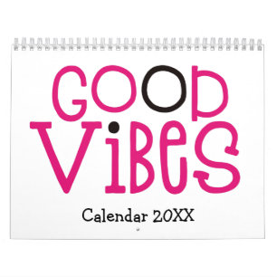Good Vibes Positivity Quotes Pink White 2022 Kalender