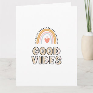 Good Vibes Rainbow Boho Lettering Karte