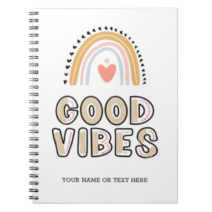 Good Vibes Rainbow Boho Lettering Notizblock
