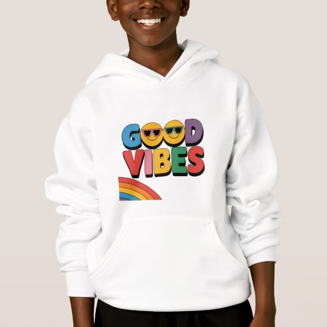 Good Vibes: Regenbogen-Edition Hoodie (Vorderseite)