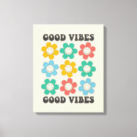 Good Vibes Retro farbenfrohe Daisy Blume