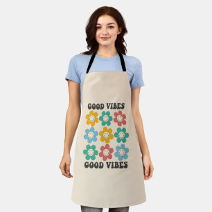Good Vibes Retro farbenfrohe Daisy Blume Schürze