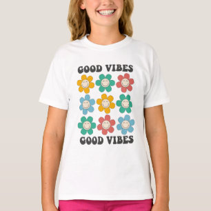 Good Vibes Retro farbenfrohe Daisy Blume T-Shirt