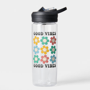 Good Vibes Retro farbenfrohe Daisy Blume Trinkflasche