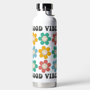 Good Vibes Retro farbenfrohe Daisy Blume Trinkflasche