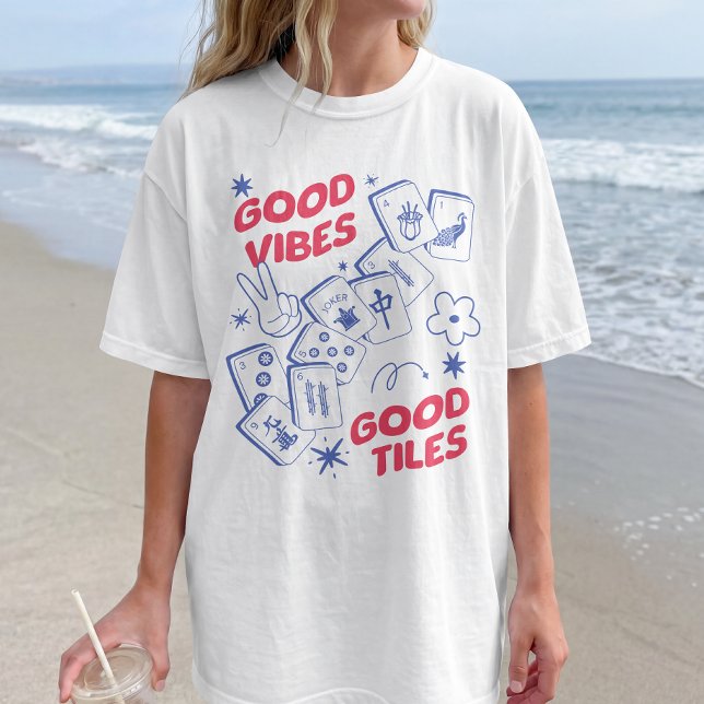 Good Vibes Retro Mahjong T-Shirt (Von Creator hochgeladen)