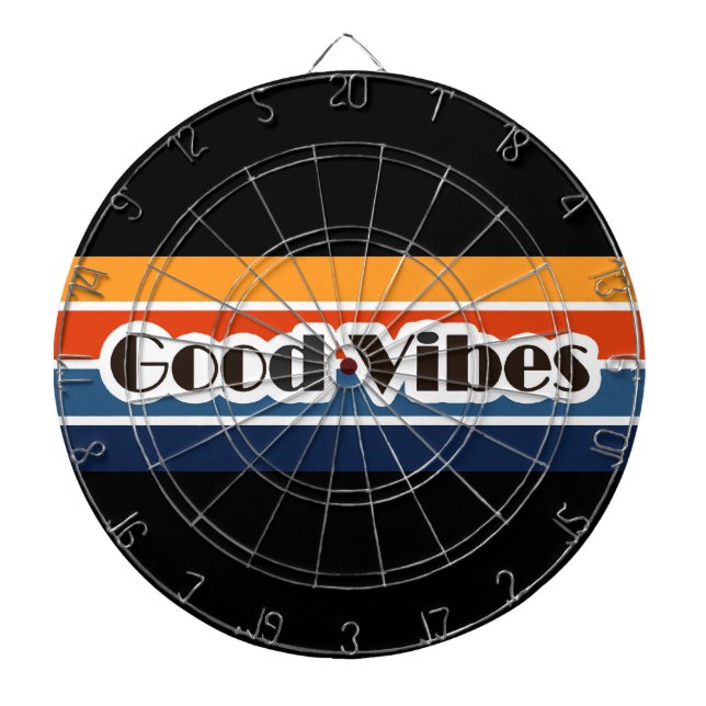 Good Vibes Retro Style Dartscheibe (vorne)