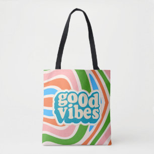 'Good Vibes' Retro-Welle-Ästhetik-Schultertasche 