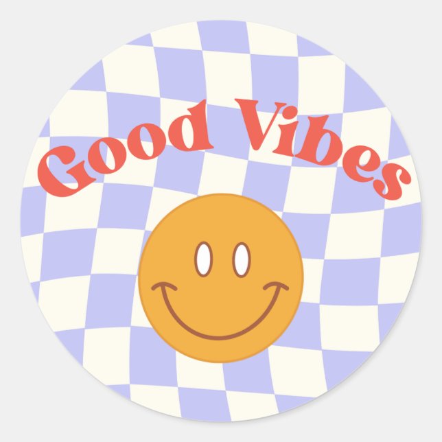 Good Vibes Round Sticker (Vorderseite)