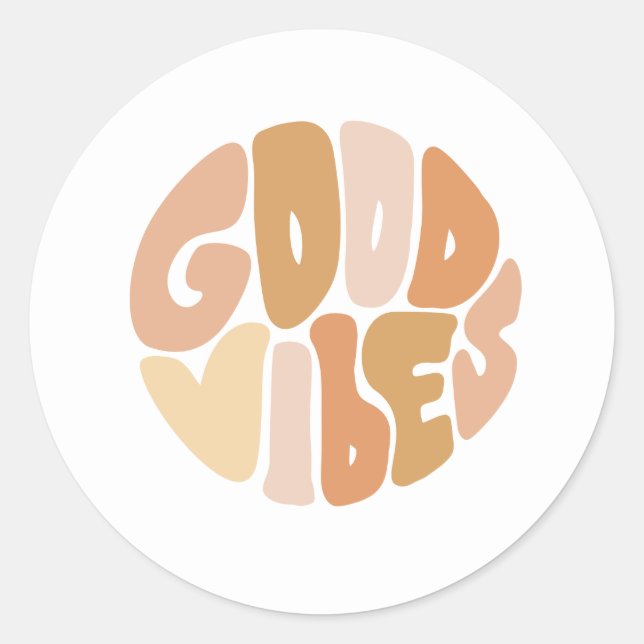 Good Vibes Runder Aufkleber (Vorderseite)